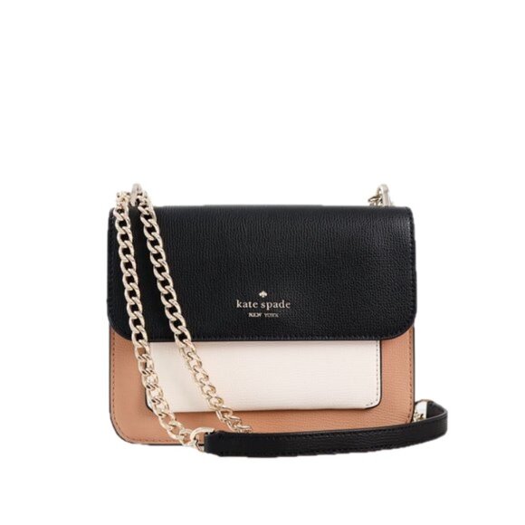 Kate Spade Remi Colorblock Flap Chain Crossbody Shoulder Bag in Neutral NWT